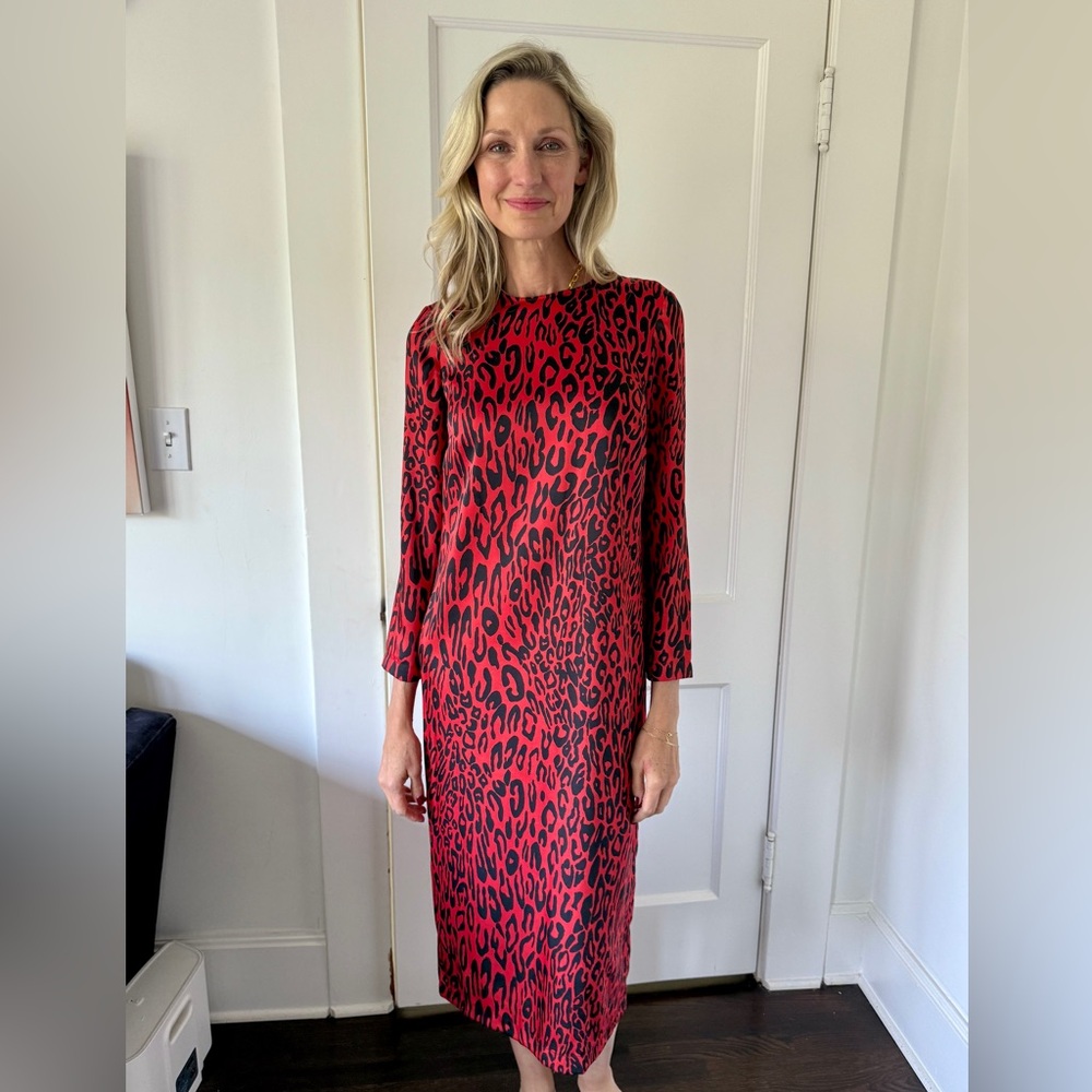 Red Leopard Print Dress
